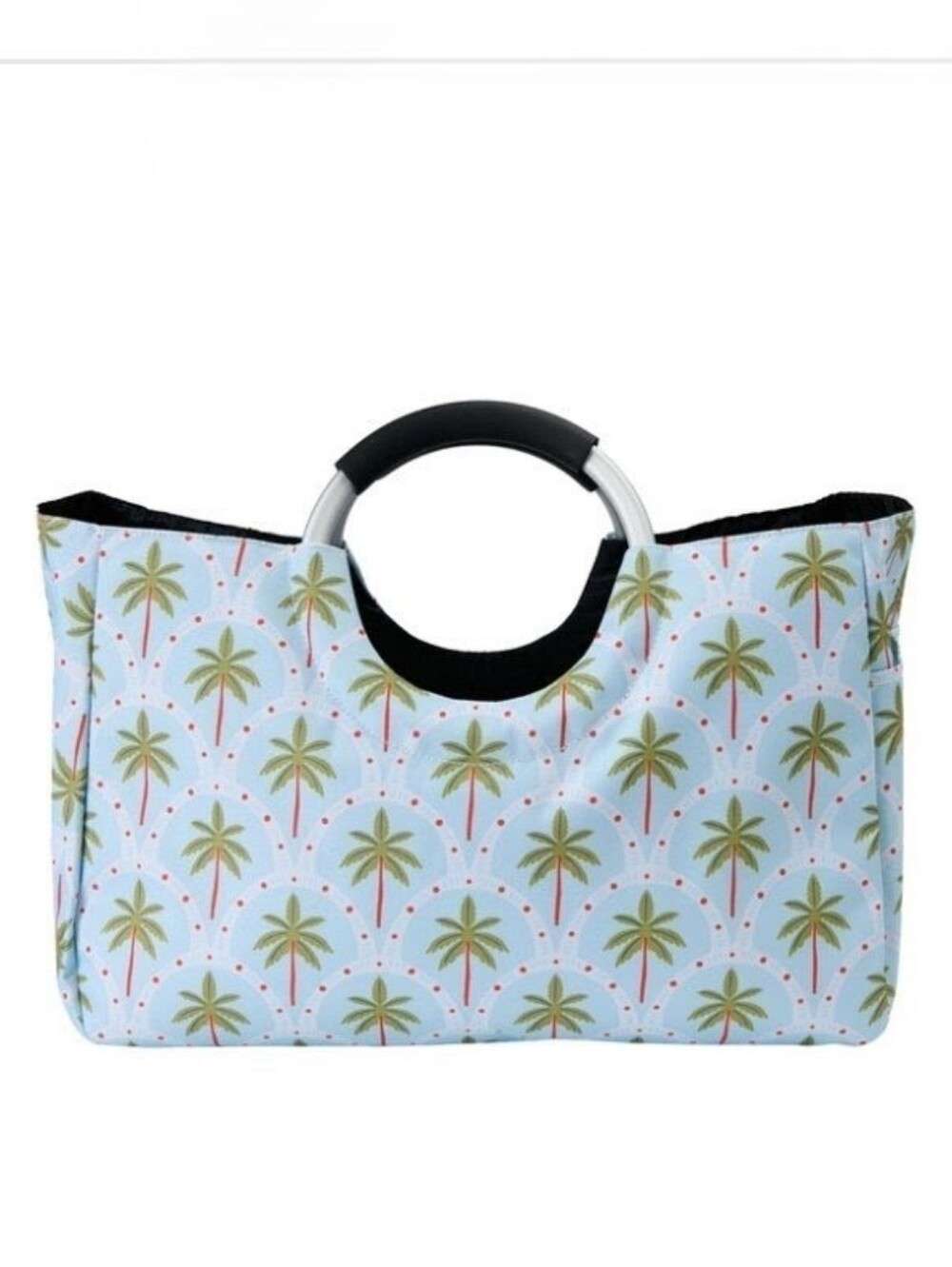 CITY TOTE Resort Print Shopper Tote Bag Dual Handle Soft Grip Side Pocket 17x9x2 - Picture 2 of 7
